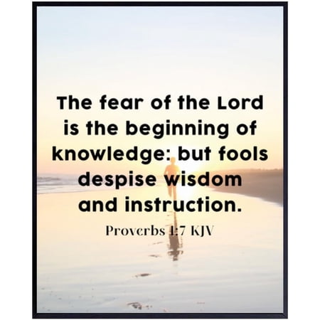 Proverbs 1:7 Bible Verse Wall Art – Inspirational Scripture Print – Christian Home Decor & Faith-Based Gifts