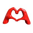 thumbnail image 2 of Taosunzt Love Heart Hand Figurine Heart-shaped Gesture Resin Statue Sculpture Home Office Wedding Party Desktop Decoration Ornament Red, 2 of 13