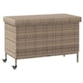 thumbnail image 1 of vidaXL Boîte de Rangement de Jardin avec Roues Gris 110x55x73 cm Rotin Poly, 1 of 5