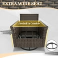 thumbnail image 6 of EAGLE PEAK Ocean Vista Set of 2 Patio Variated Brown All-weather PE Wicker 360-Degree Rocking Swivel Chairs with Extended Armrest, Beige Cushions, 6 of 10