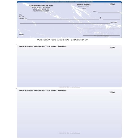 ABC Computer Checks – Top Format, Marble Blue, 250 Sheets, 1 per Sheet, 8.5 x 11, Compatible with QuickBooks