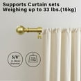 thumbnail image 2 of Ridicili 5/8" Single Telescoping Curtain Rod with Reticulated Ball Finials,Gold, 28"-48", 2 of 6