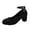 Black, variant on Women's Casual Shoes Fashion Solid Color Platform Heels On with Soft Suede Adjustable Hook and Loop Strap