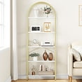 thumbnail image 4 of Yeshouse Bookshelf 5 Tier Bookcase Arched Display Racks Tall Standing Bookshelves Metal Frame Modern Storage Rack Shelf Large Wood Book Shelf for Bedroom, Living Room, Home Office, 4 of 8