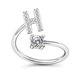 thumbnail image 1 of Anillo con letra inicial para mujeres y niñas, aleación de plata, anillos de alfabeto ajustables con incrustaciones de cristal, regalo, 1 of 5