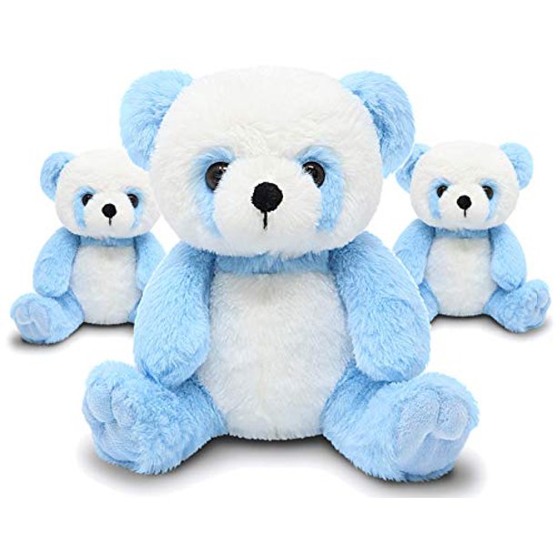 Fluffuns 3 Pack Panda Stuffed Animal Stuffed Panda Bear Plush Toys 9 Inches Blue Walmart Com Walmart Com