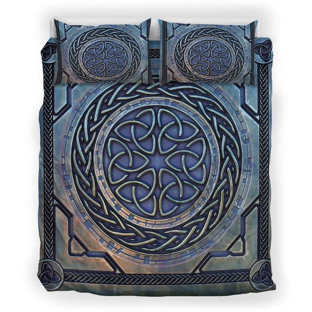 Juego de Cama Vikingo, Triquetra El Nudo Celta con Funda Nórdica con Dibujo Vikingo