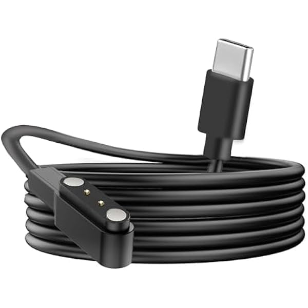 ccwonima Compatible avec Chargeur de Montre Intelligente Armitron Matrix, Charge de Remplacement Magnétique Compatible pour Armitron Connect Matrix, Montre Intelligente Lunaire (Noir, Type C)