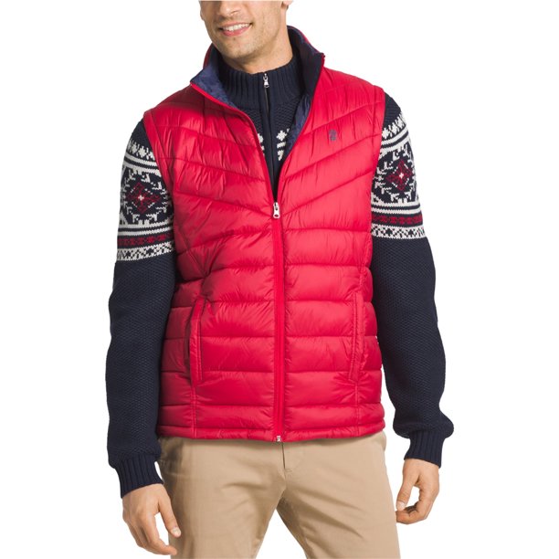 Chaqueta acolchada IZOD Apex para hombre color rojo grande