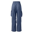 thumbnail image 3 of Kids Cargo Pants With Multiple Pockets for Boys Girls Outdoor Casual Play Everyday Comfortable, 11-12 Years, Navy, 3 of 8