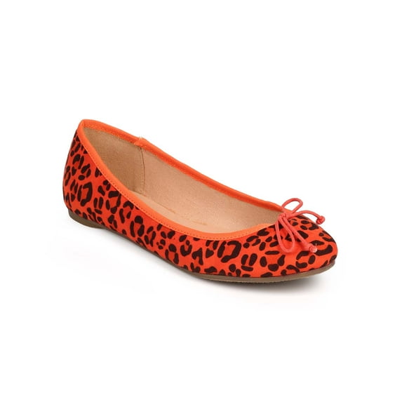 Wild Diva DG49 Women Vibrant Leopard Suede Round Toe Bow Slip On Ballet Flat