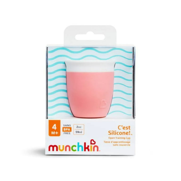  Munchkin C'est Silicone! Open Training Cup with Straw for  Babies and Toddlers 6 Months+, 4 Ounce, 1 Pack, Coral : Everything Else