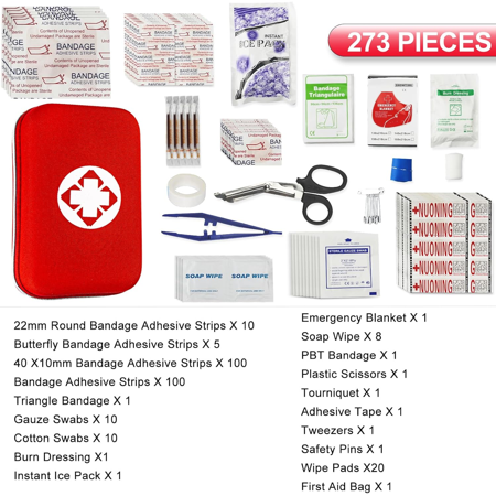 273Piece First Aid Kit Emergency Kit Camping Equipment for Hiking Home Travel YIDERBO