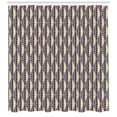 thumbnail image 3 of Ambesonne Retro Shower Curtain, Hexagon Rhombus Dots Forms, 69"Wx70"L, Pale Yellow Cadet Blue, 3 of 3