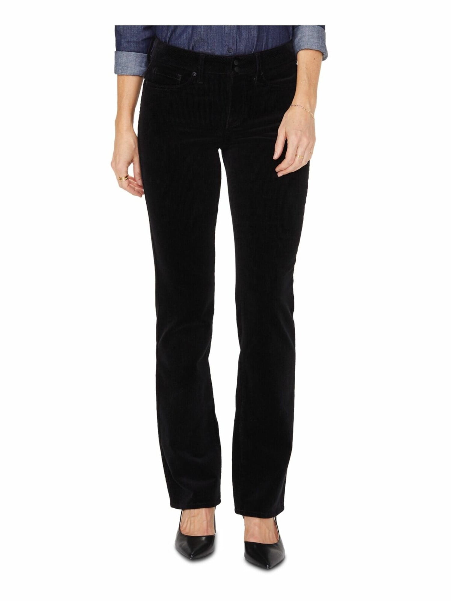 NYDJ - NYDJ Womens Black Corduroy Straight leg Jeans Size 0 - Walmart ...