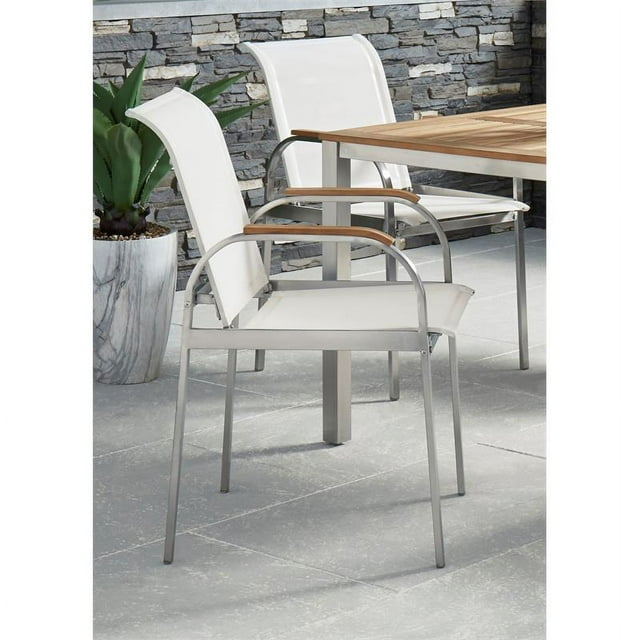 Homestyles Aruba Chaise d'Extérieur Rembourrée Blanc Cassé Paire