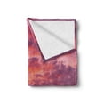 thumbnail image 2 of Sky Soft Flannel Fleece Blanket, Sunset Photography with Clouded Weather Tropical Scenic Hawaii Tranquility, Cozy Plush for Indoor and Outdoor Use, 70" x 90", Coral Dried Rose Orange, by Ambesonne, 2 of 6