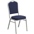 thumbnail image 2 of Flash Furniture HERCULES Series Crown Back Stacking Banquet Chair in Navy Fabric - Silver Frame, 2 of 13