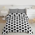 thumbnail image 2 of Manfei White Black Bedding Comforter Set,Minimalist Geometric Pattern Twin Comforter Sets,Modern Art Bedding Set For Boys Kids,Microfiber Bedroom Decor Reversible,2pcs, 2 of 8