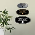 thumbnail image 3 of Signs ByLITA Victorian Packages and Mail here Durable ABS Plastic | Laser Engraved | Easy Installation | Elegant Design Sign (Navy Blue / White) - Large, 3 of 8