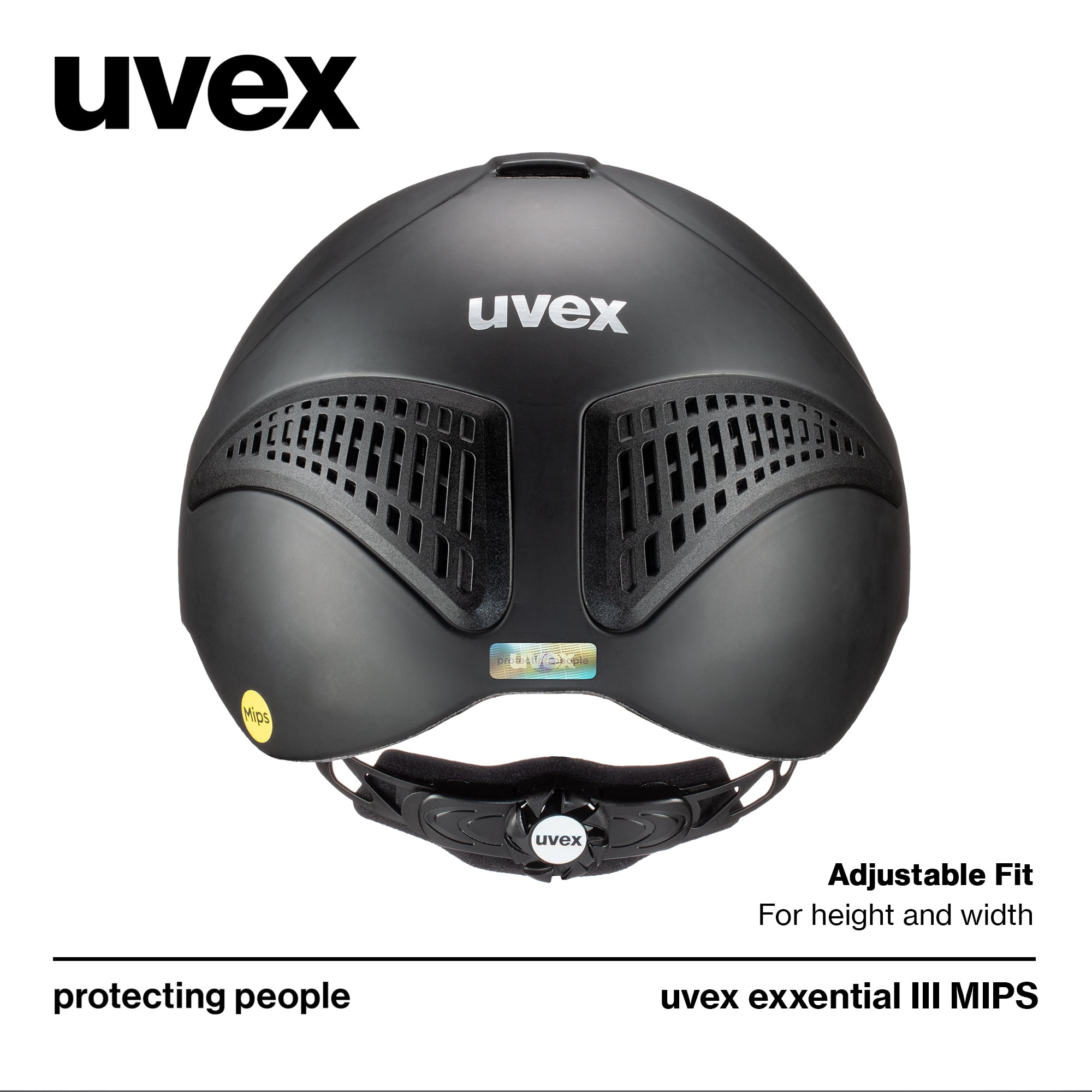 Uvex Exxential III MIPS – Adjustable and Lightweight Equestrian Helmet for Adults - Black Matte, Size m-l