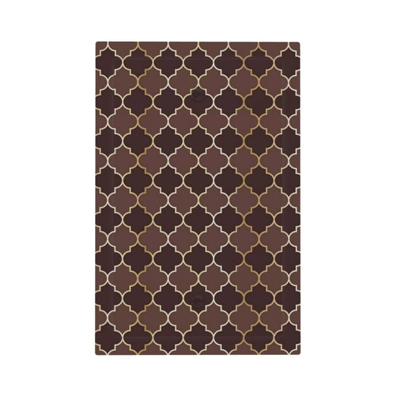 Kll Brown Gold Grid Wall Plate,Gloss Finish,Standard Size 1 - 5" X 3", Polycarbonate Thermoplastic,Electric Receptacle Plug Covers