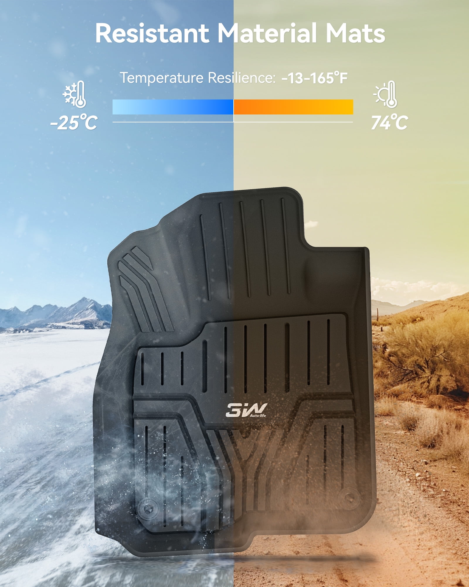 3W Floor Mats 2 Row w/ Trunk mat Cargo Liner for Honda CRV 2017-2020 2021 Custom Fit,Not For Hybrid Model