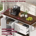 thumbnail image 4 of DTTRA 53" Rolling Kitchen Island Cart with 3.5" Thick Wood Top & Storage, White, 4 of 9