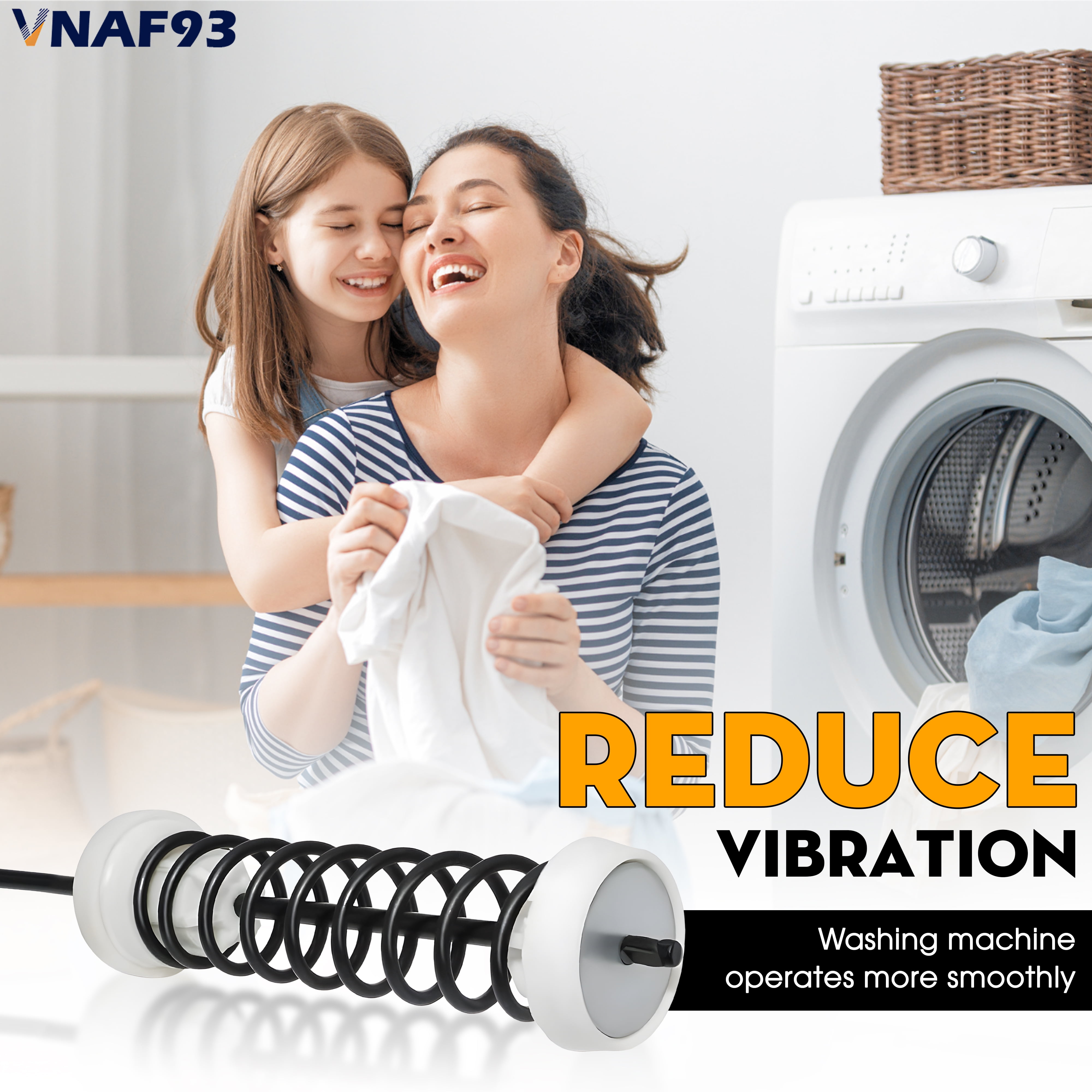 VNAF93 4Pcs NTW4605EW0 NTW4516FW1 NTW4516FW2 NTW4516FW3 WTW4816FW2 WTW4800BQ1 Washer Suspension Rod Kit for Amana Whirlpool Kenmore