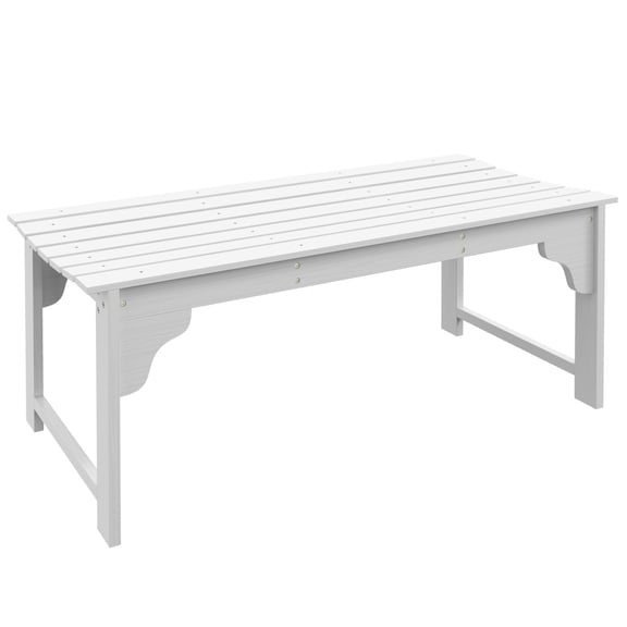 Miekor Furniture Wooden Garden Bench, Outdoor Park Bench with Slatted Seat, Backless Front Porch Bench with Curved Seat for Conservatory, Garden, Poolside, Deck, White 65186