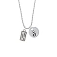 thumbnail image 2 of Delight Jewelry Silvertone Shut Up Legs Silvertone Script Initial Disc - S - Charm Necklace, 20"+3", 2 of 4