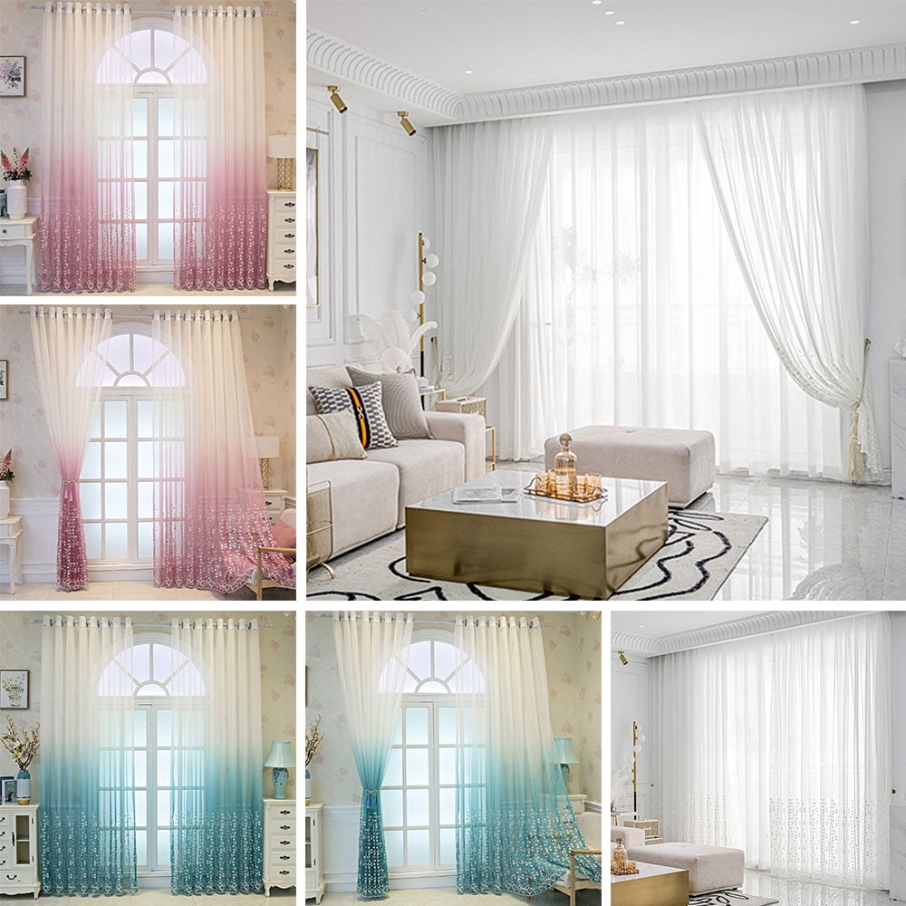 1pc Floral Window Blackout Tulle Curtain Elegant Room Drape Panel Home Decor Hot 
