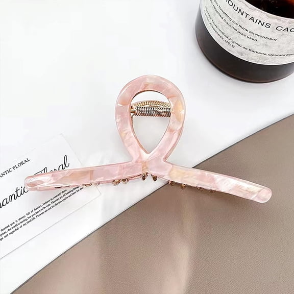 Big Hair Claw Clips Butterfly Barrettes Claw Clips for Women Lattice Design Acetate Claw Clips Metal Hair Clip for Girls Large Hair Accessories for Long Thick Hair (Pink)