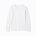 thumbnail image 3 of Rvwovn Men's Long Sleeve V-Neck Shirt Stretch Thumb Cuffs Athletic Base Layer Top Workout Daily Wear, 3 of 6