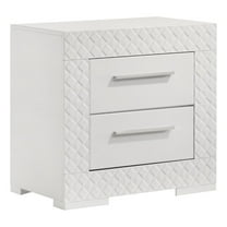 Ives 2-drawer Nightstand Bedside Table White High Gloss