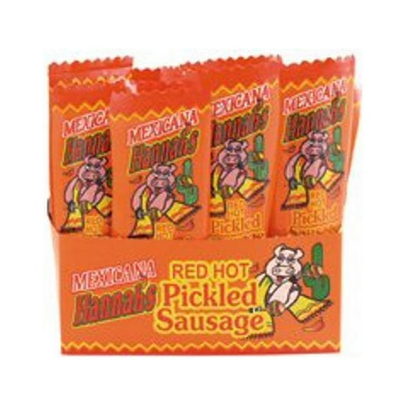 Hannah's Red Hot Pickled Sausage 20ct Box