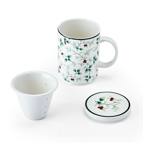 Pfaltzgraff Winterberry 16 oz Mug with Lid and Infuser