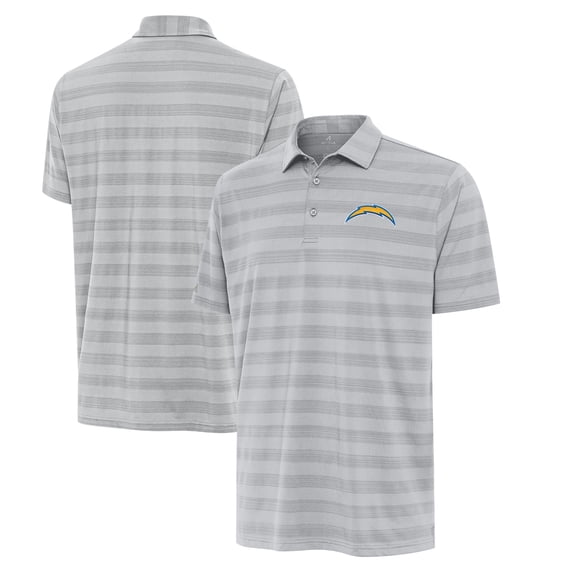 Men's Antigua Gray Los Angeles Chargers Big & Tall Tunnel Polo
