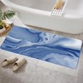 thumbnail image 5 of Navy Blue Bathroom Rug Mat, Abstract Marble Bath Mats for Bathroom Non Slip, Modern Bath Rug Soft Luxury Microfiber Floor Rug for Tub Shower 17" x 48", 5 of 6