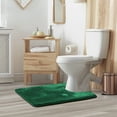 thumbnail image 2 of Nestl Contour Absorbent Memory Foam Bath Mat Set Bathroom Rug, Hunter Green, 24"x20", 2 of 7