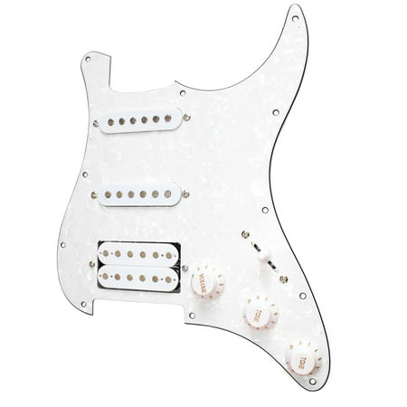 3-ply SSH Loaded Prewired Pickguard Humbucker Pickups Set for Strat ST Electric Guitar White (Best Humbucker Pickup For Strat)