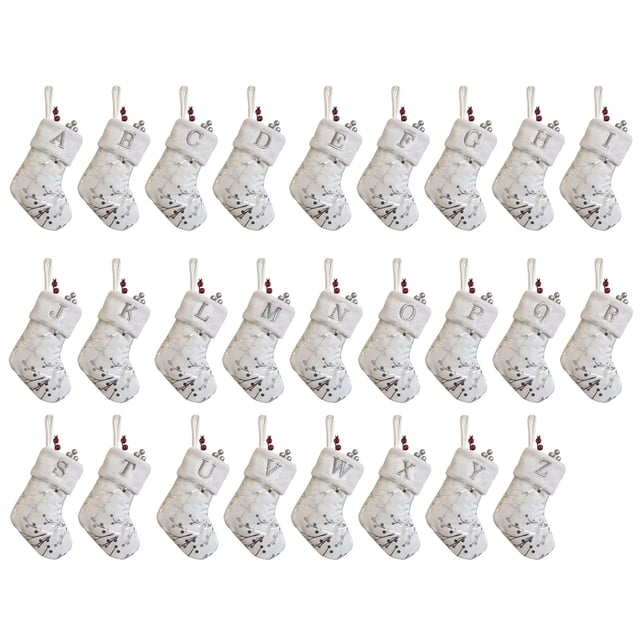 9 In Hot Branch Thread Letter Christmas Stockings, metal rolling cart, wooden base, foldable, portable, for dorm, 2-tier design, metal frame, high-quality, durable, for office, elegant, modern
