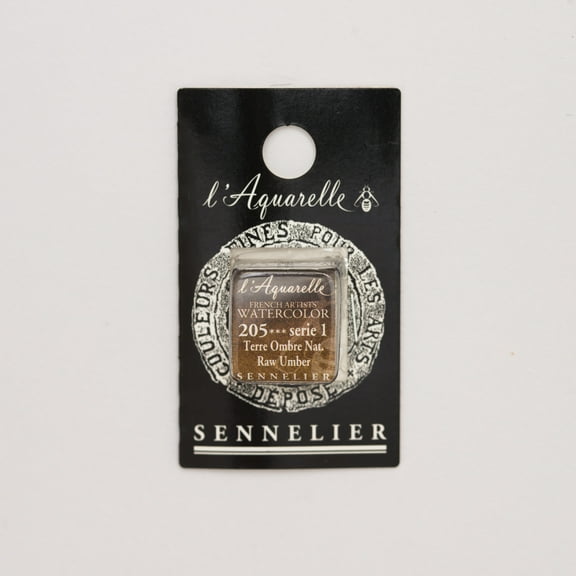 Sennelier French Artists' Watercolor, Half Pan, Raw Umber S1