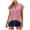 Red, variant on felwors Cotton 3/4 Sleeve Button Down Shirts for Women Gingham Plaid Striped Tops V Neck Casual Loose Blouse (Wine, S)