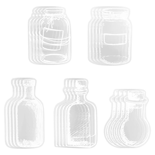 20 marcadores de flores secas transparentes, hermosos marcadores de flores hechos en casa, marcadores de flores secas DIY, pegatinas de cristalería