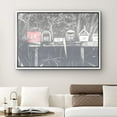 thumbnail image 1 of PixonSign Framed Canvas Print Wall Art Row of Mailboxes Nature Cityscape Photography Realism Rustic Scenic Relax/Calm Cool Black and White for Living Room, Bedroom, Office - 16"x24" White, 1 of 5