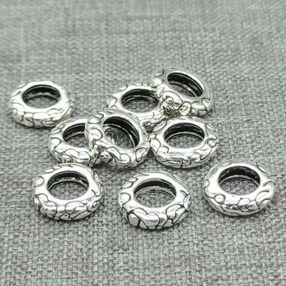 HOOUN 10pcs of 925 Sterling Silver Spiral Spacer Beads Large Hole for Bracelet