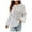 White, variant on TFEOQRY Pullover Sweater for Women Fashion Striped Hollow Knitwear Long Sleeved Round Neck Sweater Top Khaki