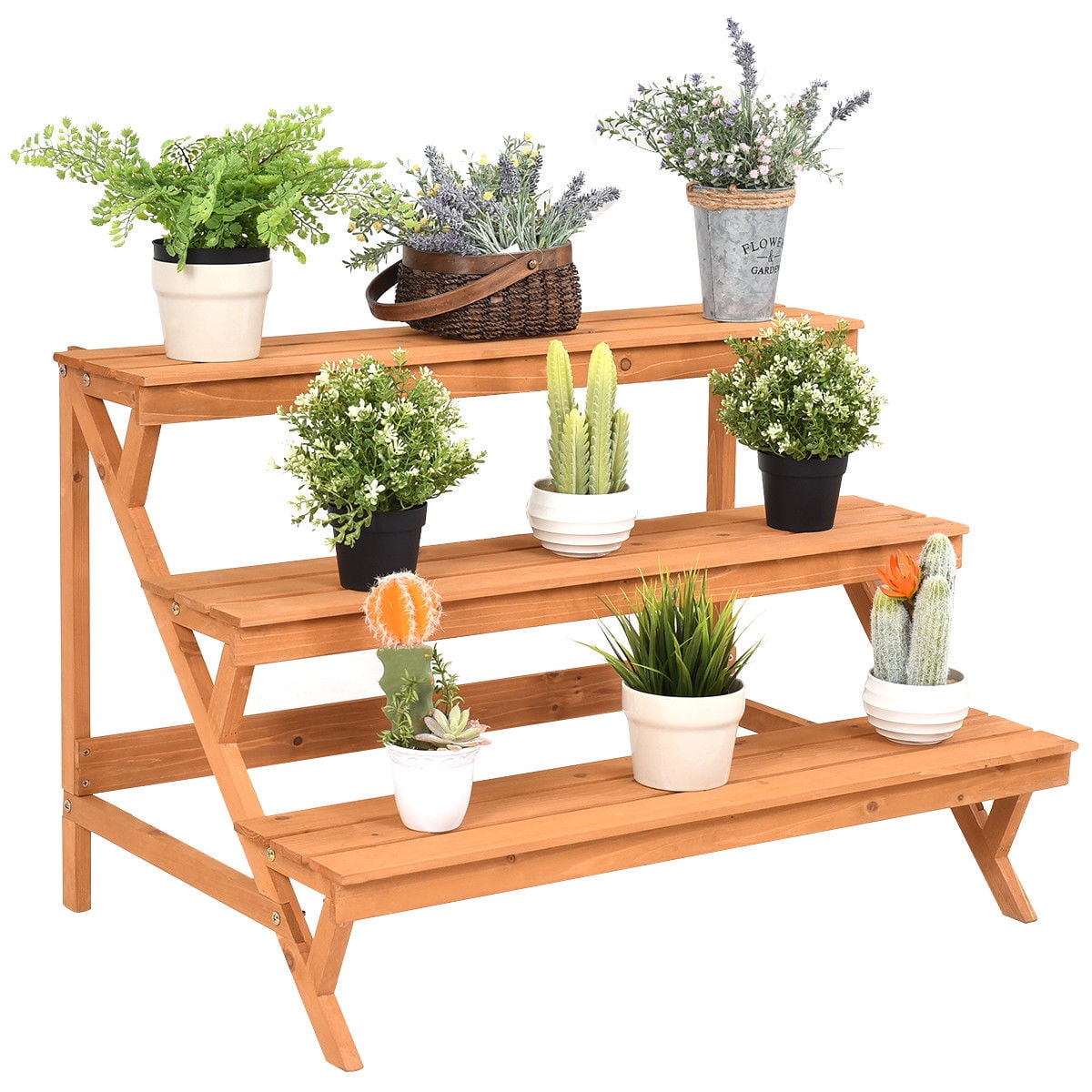 3 Tier Wood  Plant Stand Flower  Pot  Holder  Shelf Display 