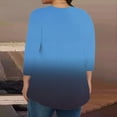 thumbnail image 4 of Yubnlvae Blue Women's Casual Pluse Size 3/4 Sleeve T Shirts Round Neck Cute Tunic Tops Basic Tees Blouses Business Work Tee Top, 5Xl, 4 of 6